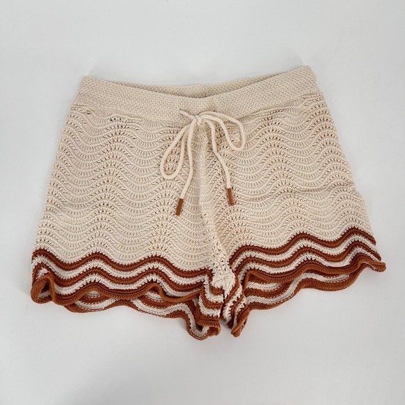 Zimmermann‎ Junie Knit Shorts Cotton Scalloped Hem - Picture 2 of 8